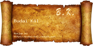 Budai Kál névjegykártya